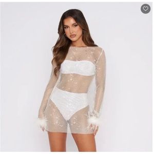 White fox boutique disco inferno long sleeve mini dress